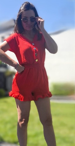 38.jpg  Kombinezon muślinowy rozpinany czerwony (id: 382)