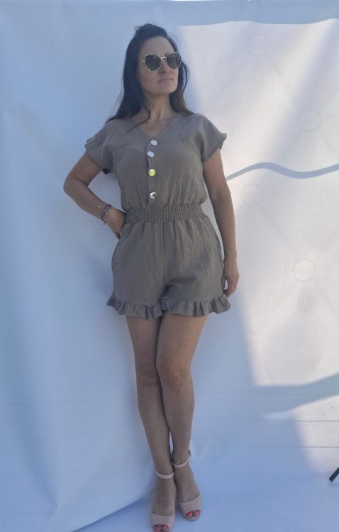 28.jpg  Kombinezon muślinowy rozpinany ciemny beżowy (id: 388)