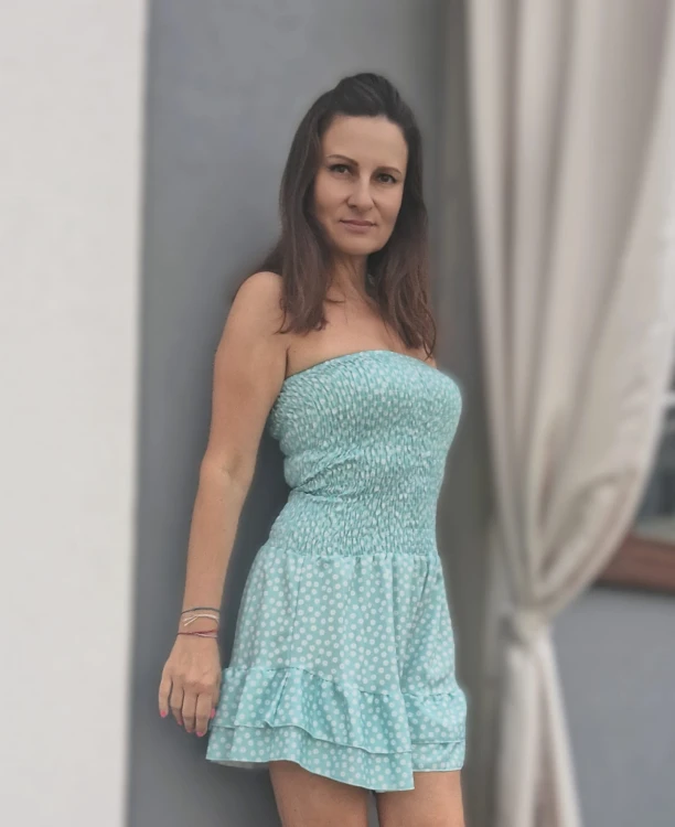 Kombinezon marszczony z falbanką miętowy