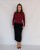 Sweter dzianinowy z półgolfem bordowy