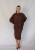 Komplet dzianinowy ze spódnicą midi, brązowy