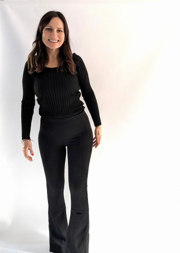 ocieplane legginsy spodnie dzwony czarne