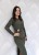 Elegancka sukienka midi ze złotą klamrą zielona (id: 573)