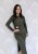 Elegancka sukienka midi ze złotą klamrą zielona (id: 573)