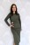 Elegancka sukienka midi ze złotą klamrą zielona (id: 573)