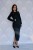 Elegancka sukienka midi ze złotą klamrą czarna (id: 578)