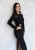 Elegancka sukienka midi ze złotą klamrą czarna (id: 578)
