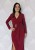 Elegancka sukienka midi ze złotą klamrą burgund (id: 579)