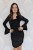 Elegancka sukienka prążkowana z różą czarna (id: 586)