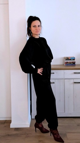 Komplet dresowy oversize czarny (id: 608)