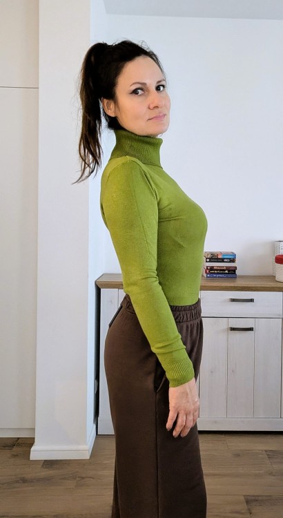 Bazowy Golf Damski z Wiskozą zielony (id: 613)