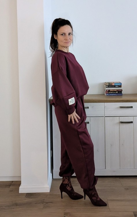 Komplet dresowy oversize jasny jagodowy (id: 615)