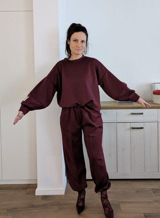 Komplet dresowy oversize jasny jagodowy (id: 615)
