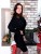 Sukienka dzianinowa z futerkiem czarna Mia (id: 628)