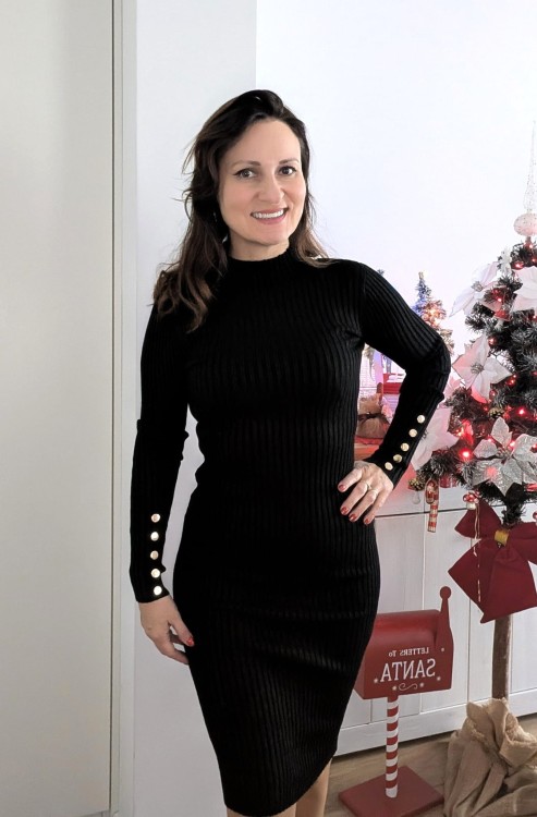 Sukienka dzianinowa czarna Amelia L/XL (id: 122)