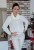 Sweter z efektownym golfem ecru, kremowy