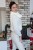 Sweter z efektownym golfem ecru, kremowy