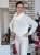 Sweter z efektownym golfem ecru, kremowy