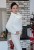 Sweter z efektownym golfem ecru, kremowy
