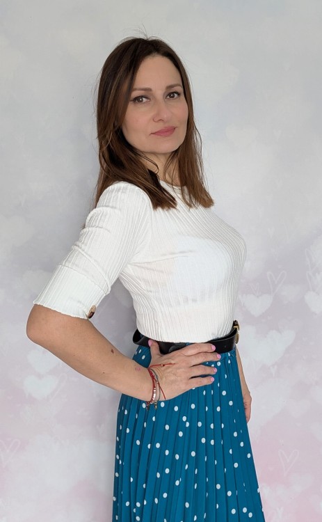 Plisowana spódnica maxi w grochy głęboki turkus