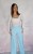 Eleganckie spodnie Wide Leg z wiskozy, turkusowe