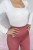 Legginsy bezszwowe high waist- prążkowana tekstura push up antyczny róż