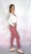 Legginsy bezszwowe high waist- prążkowana tekstura push up antyczny róż