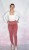 Legginsy bezszwowe high waist- prążkowana tekstura push up antyczny róż
