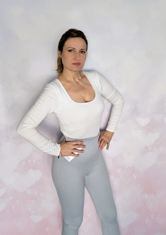 Legginsy bezszwowe high waist- prążkowana tekstura push up szary