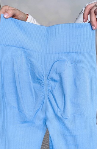 137.jpgLegginsy bezszwowe high waist- prążkowana tekstura push up niebieskie