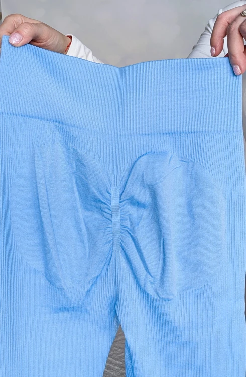 137.jpgLegginsy bezszwowe high waist- prążkowana tekstura push up niebieskie