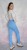 Legginsy bezszwowe high waist- prążkowana tekstura push up niebieskie