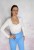 Legginsy bezszwowe high waist- prążkowana tekstura push up niebieskie