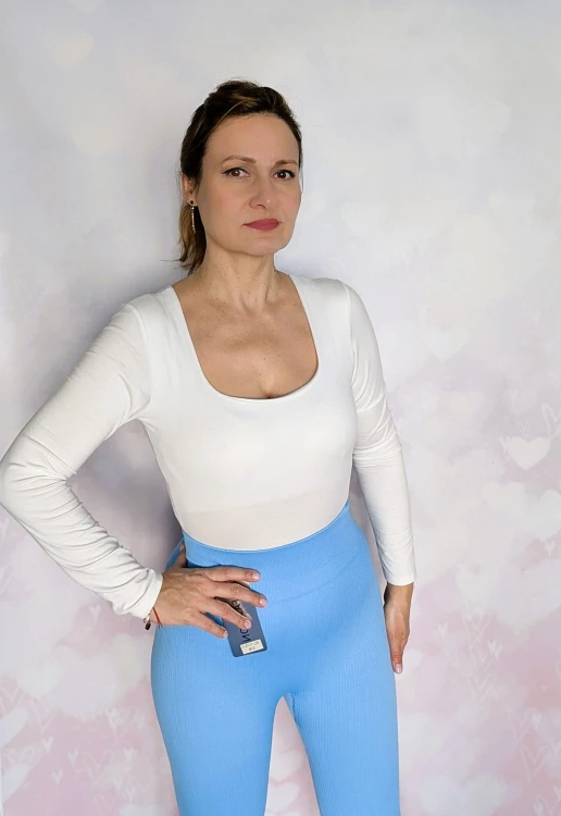 Legginsy bezszwowe high waist- prążkowana tekstura push up niebieskie