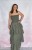 Elegancka kaskadowa sukienka maxi oliwka- 100% bawełna